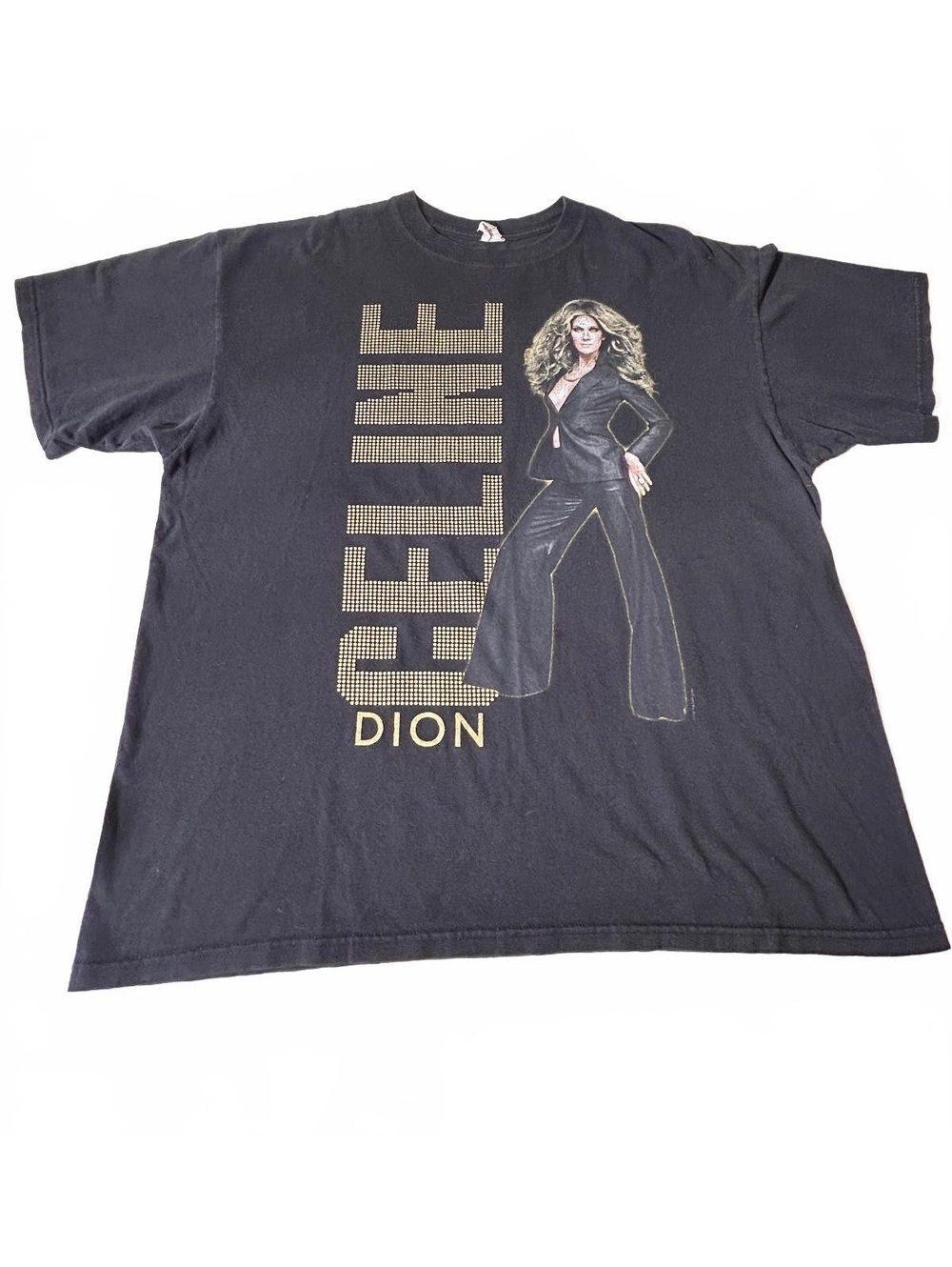 Vintage Celine Dion 2008 World Tour Black Graphic T-Shirt